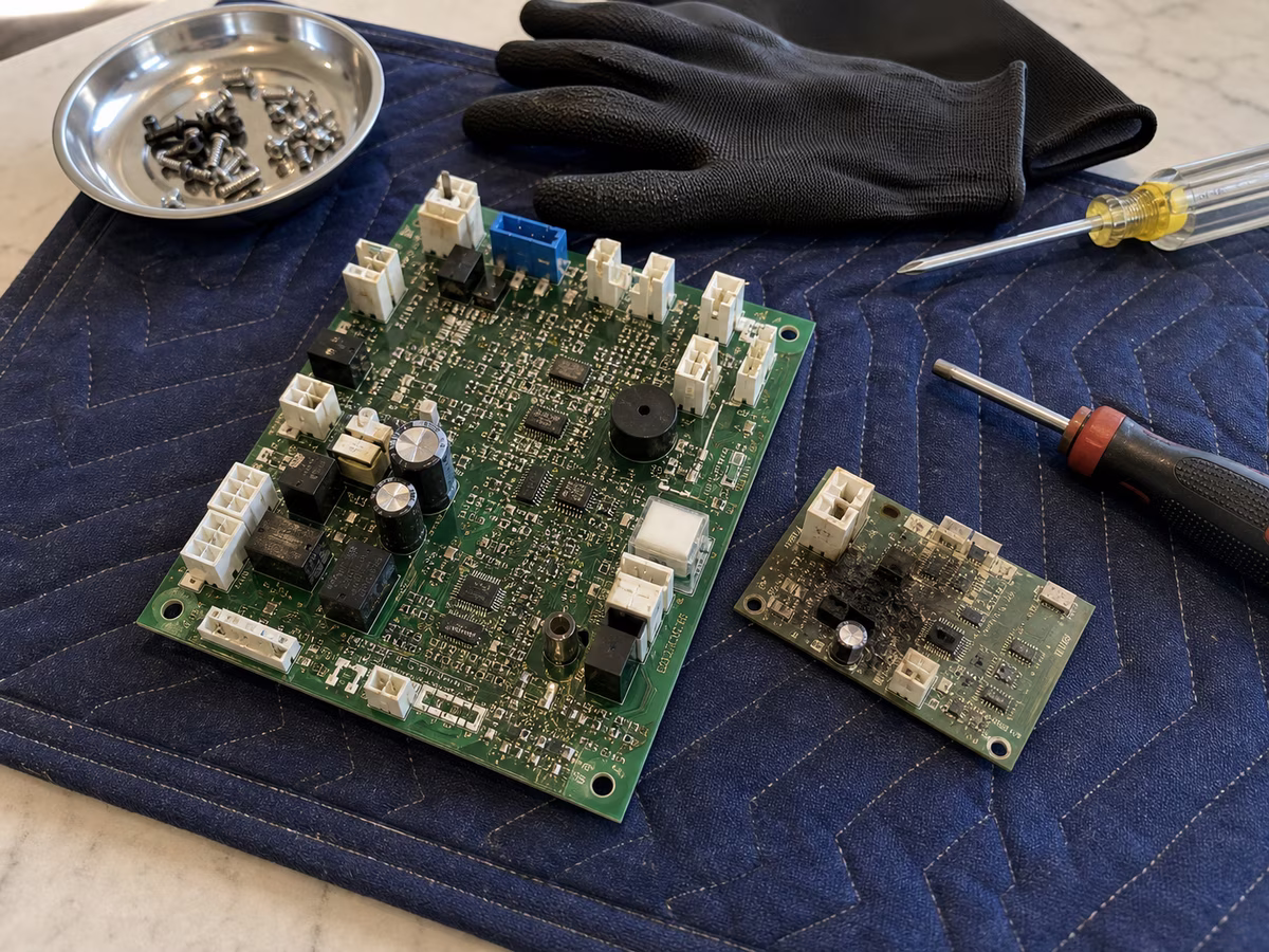 OEM Sub-Zero electronic control board removed during repair